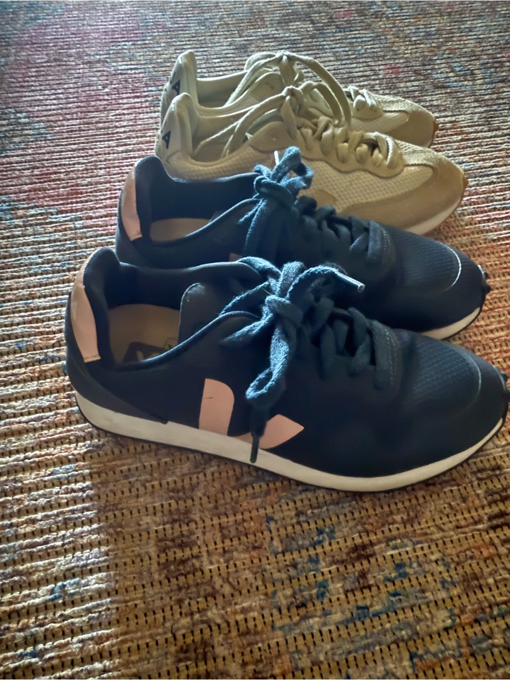 Veja Women's Athletic Sneakers in Navy and Beige LOT OF 2 pairs ‼️